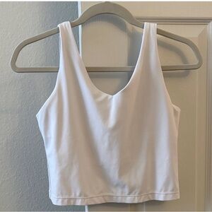 Athleta White Transcend V-Neck Crop Sports Bra D-DD